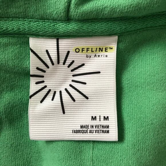 Offline by‎ Aerie Women's Green Zip-Up Hoodie Medium Cozy Cotton Blend NWT - Picture 7 of 9